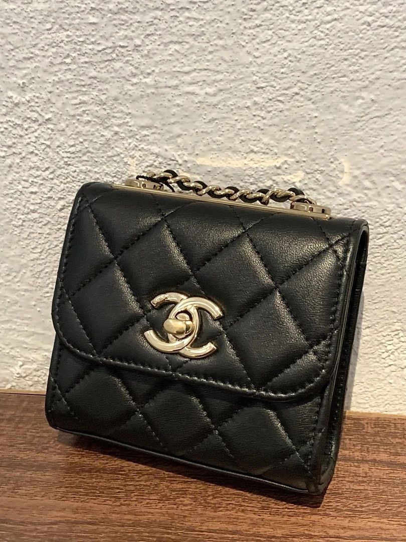 99新 Chanel/香奈儿 HIHI22B黑金羊皮TrendyCCmini12203510JL