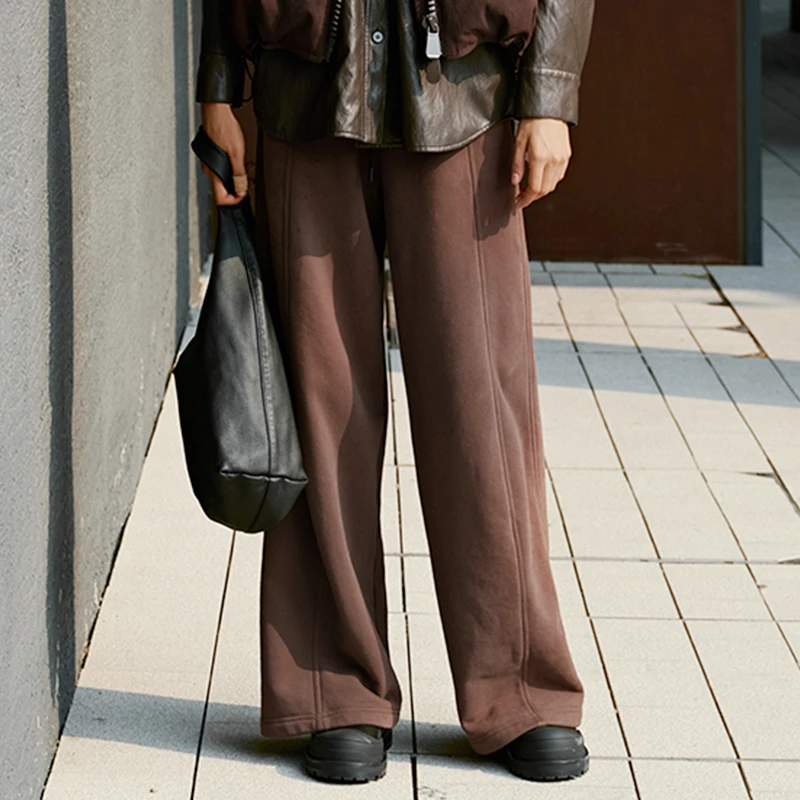 【折客优品】时尚宽松百搭卫裤女士美拉德色系纯棉舒适休闲阔腿裤