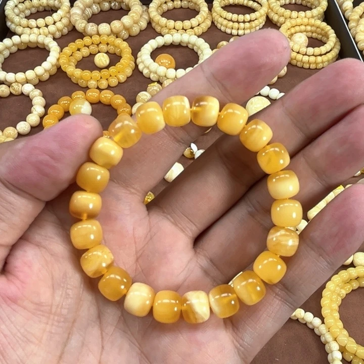 未镶嵌蜜蜡手串纯天然俄料黄蜜聚宝盆