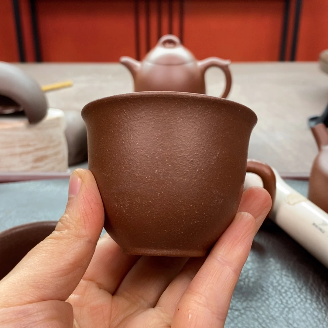 紫砂茶壶紫泥铃铛杯100cc