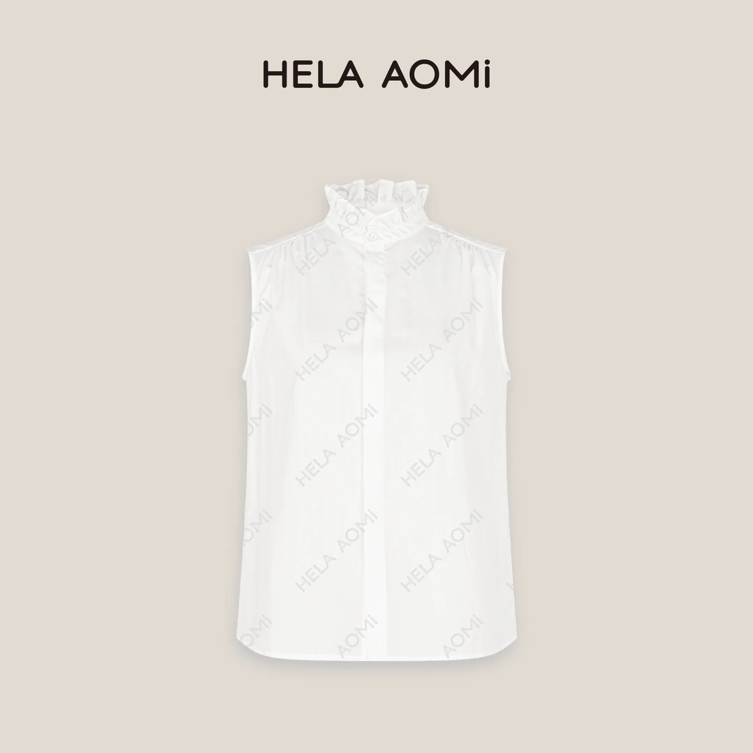 HELA AOMI“叠穿神器”莱赛尔衬衫荷叶领叠穿内搭上衣CY5CB11658