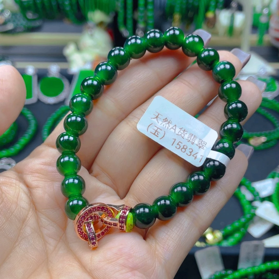 未镶嵌手链翡翠辣绿8