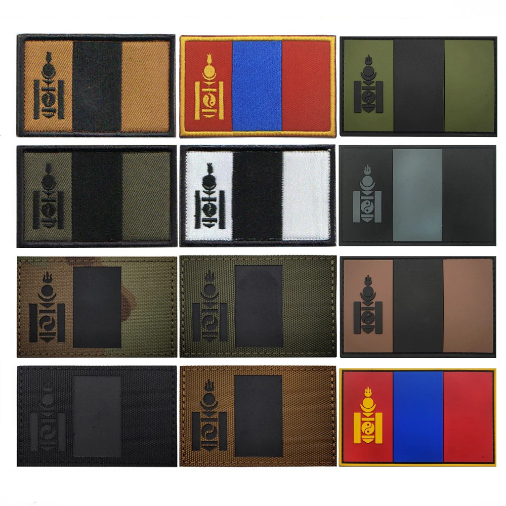 袖章多色布贴蒙古红外反射激光切割旗帜军鸟冲锋衣衣服logo贴标