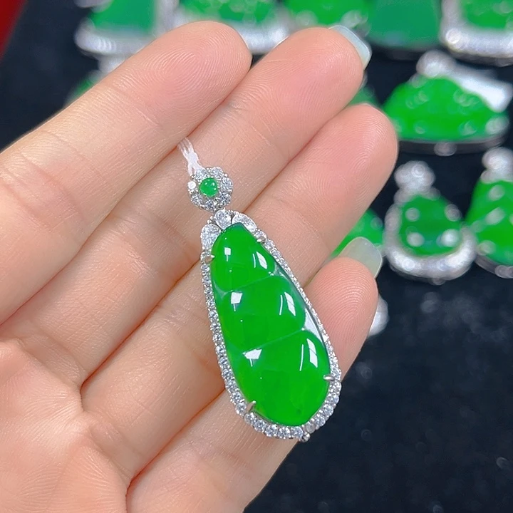 翡翠银S925镶嵌吊坠(不含链)