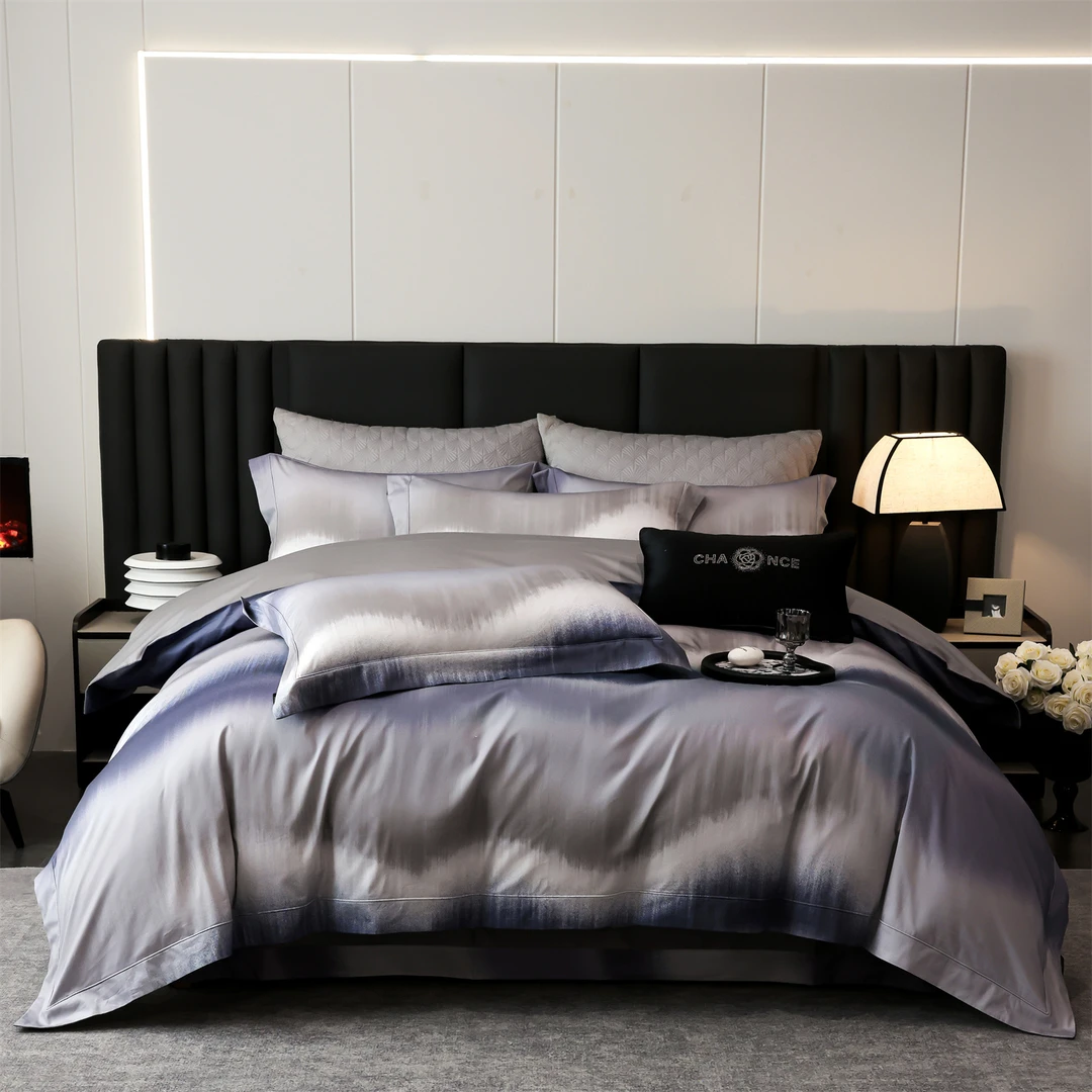 【琉璃·蓝】全棉纯棉床上四件套设计师新款床单主卧豪华高端四件套