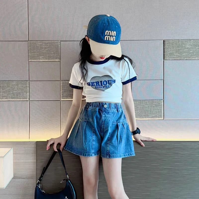 女童牛仔短裤洋气2025夏季薄款新款儿童中大童短裤外穿女孩