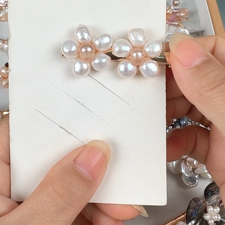 淡水珍珠发饰未镶嵌