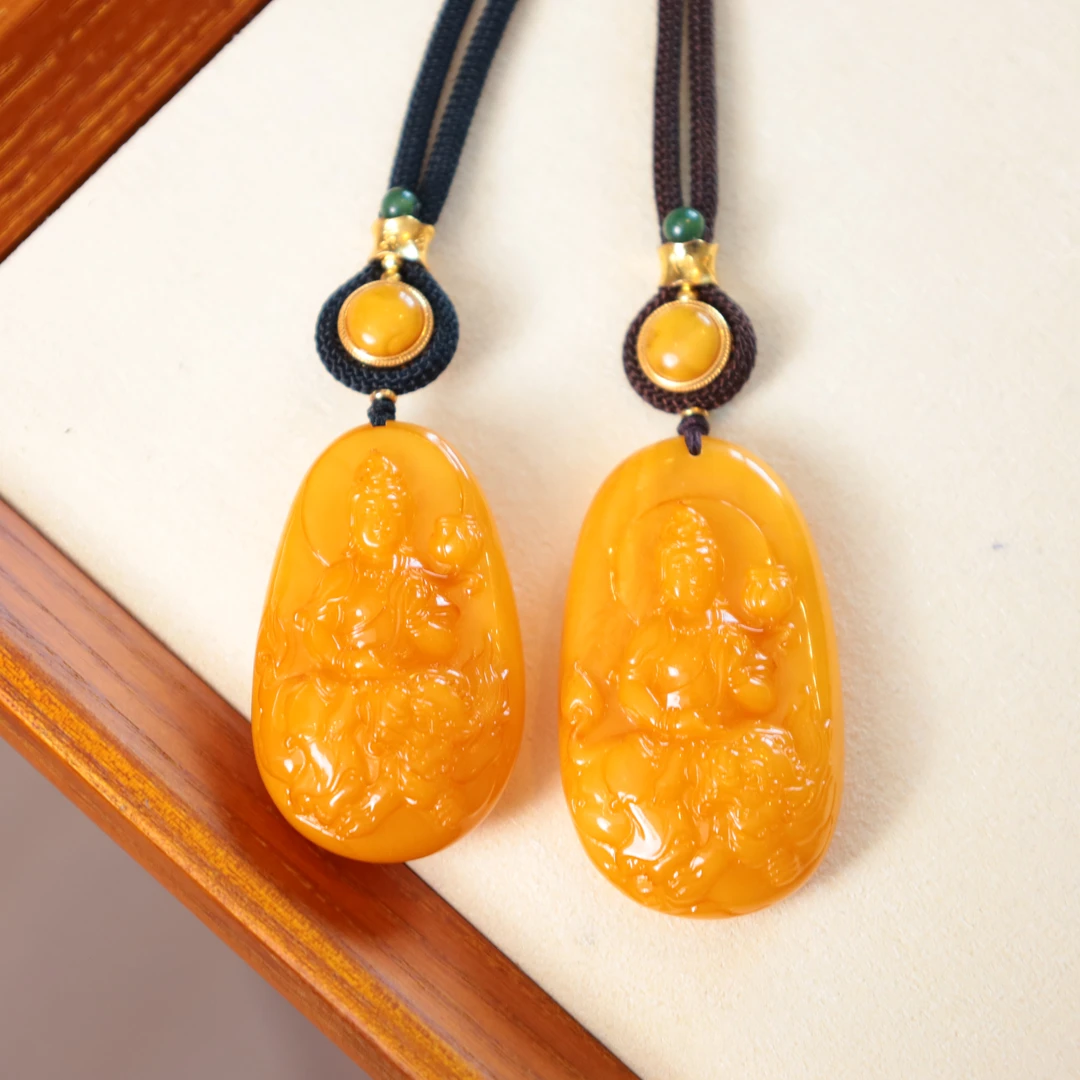 【心如珠宝精品店】蜜蜡文殊项链（多样性发其一）-FB083