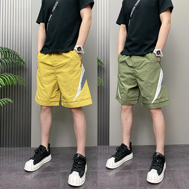 2025年夏季薄款潮流韩版痞帅宽松哈伦速干青年男士休闲五分短裤子