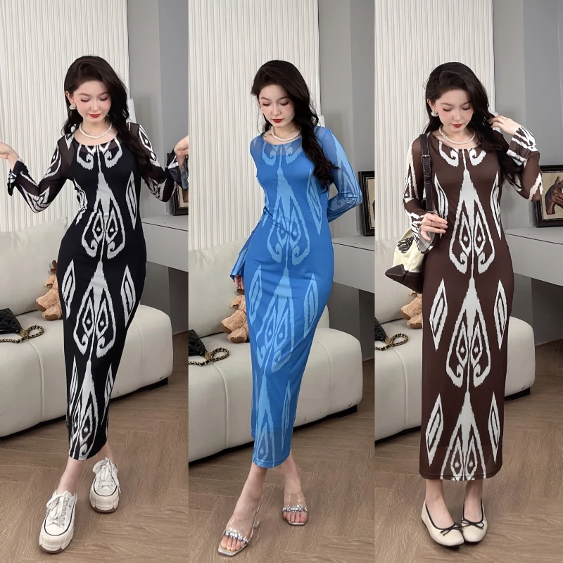 Saeda女装艾德莱斯民族风网纱吊带两件套连衣裙YF4177