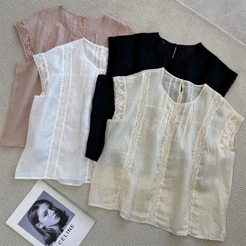 纯色气质纯色百搭套头短袖衬衫女2025夏季顺款小个子气质减龄衬衣