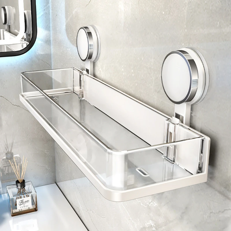 天地鱼吸盘置物架卫生间浴室洗漱台免打孔壁挂式挂墙上厕所收纳架