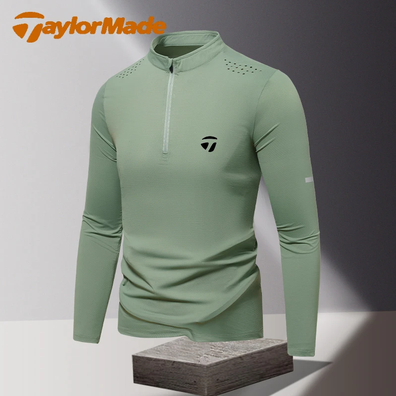 TaylorMade泰勒梅户外男士长袖T恤速干透气打底衣男款防晒运动服