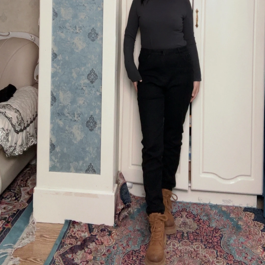 大码加绒紧身牛仔裤女高腰弹力显瘦小脚裤保暖修身牛仔长裤包邮