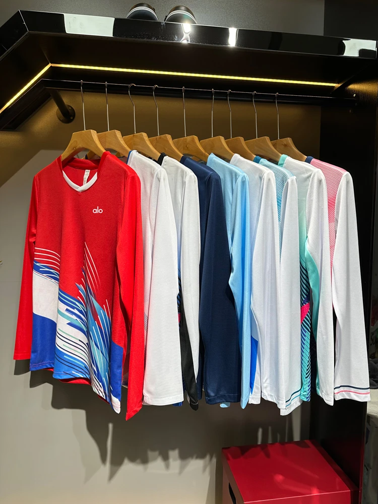 新款长袖羽毛球上衣速干运动男女秋冬比赛排球乒乓球训练定制队服