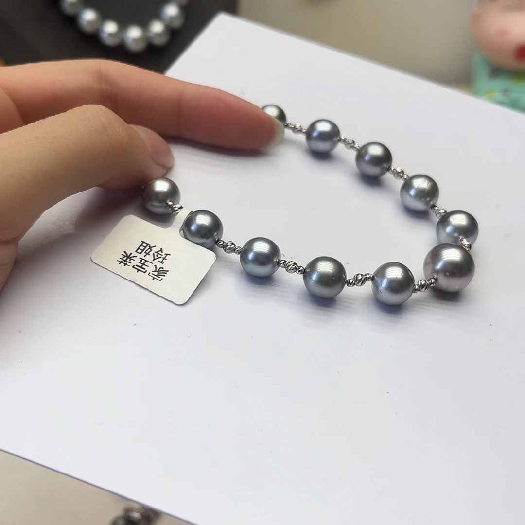 海水珍珠18K金镶嵌手绳