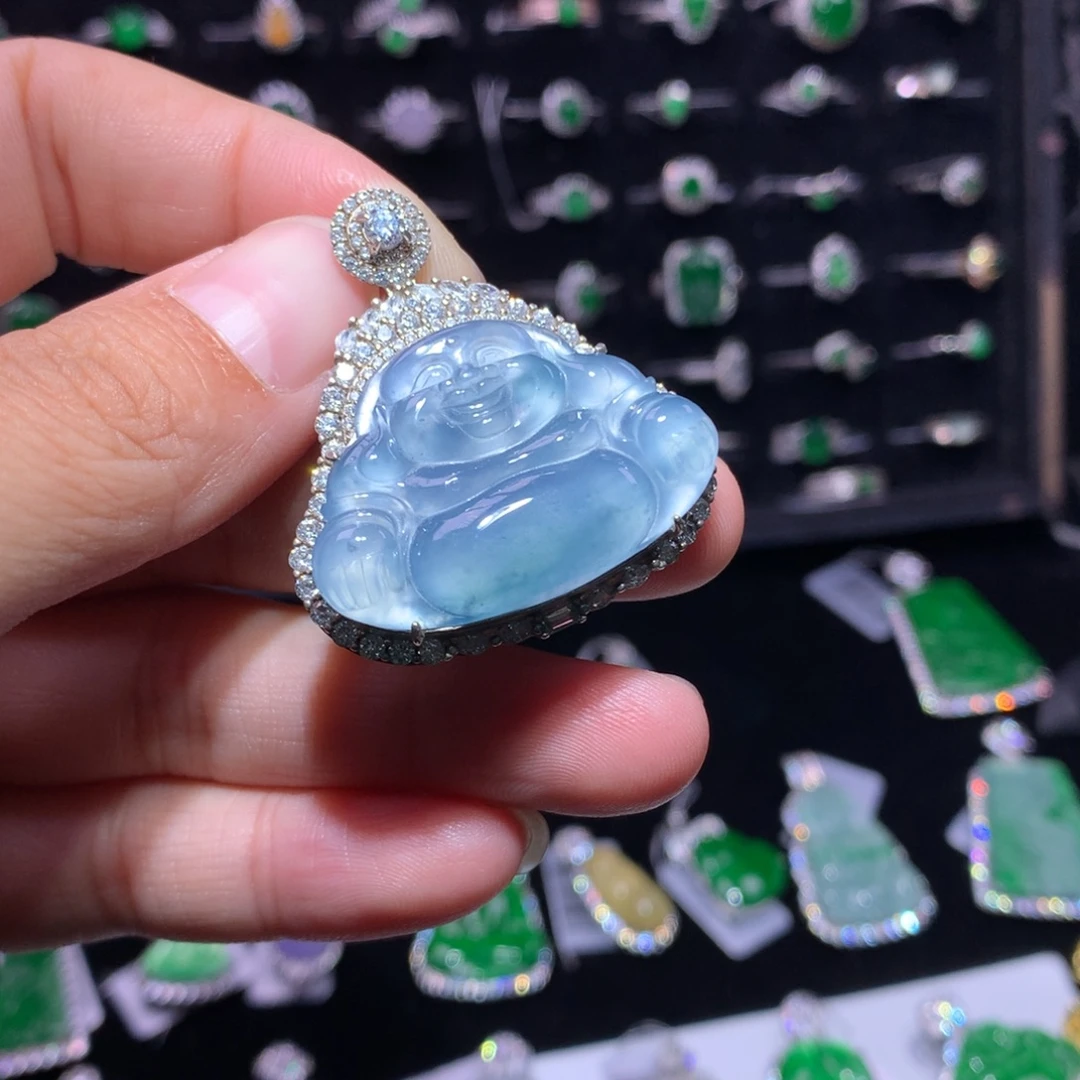 翡翠银S925镶嵌颈饰翡翠