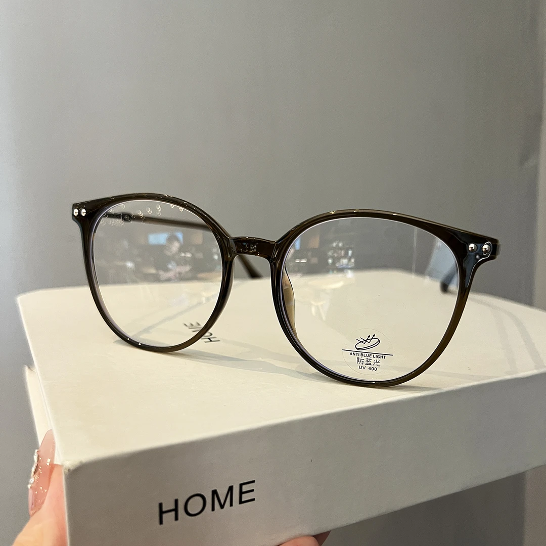 韩系超轻TR90防蓝光椭圆镜架近视眼镜男女可配度数显脸小素颜神器