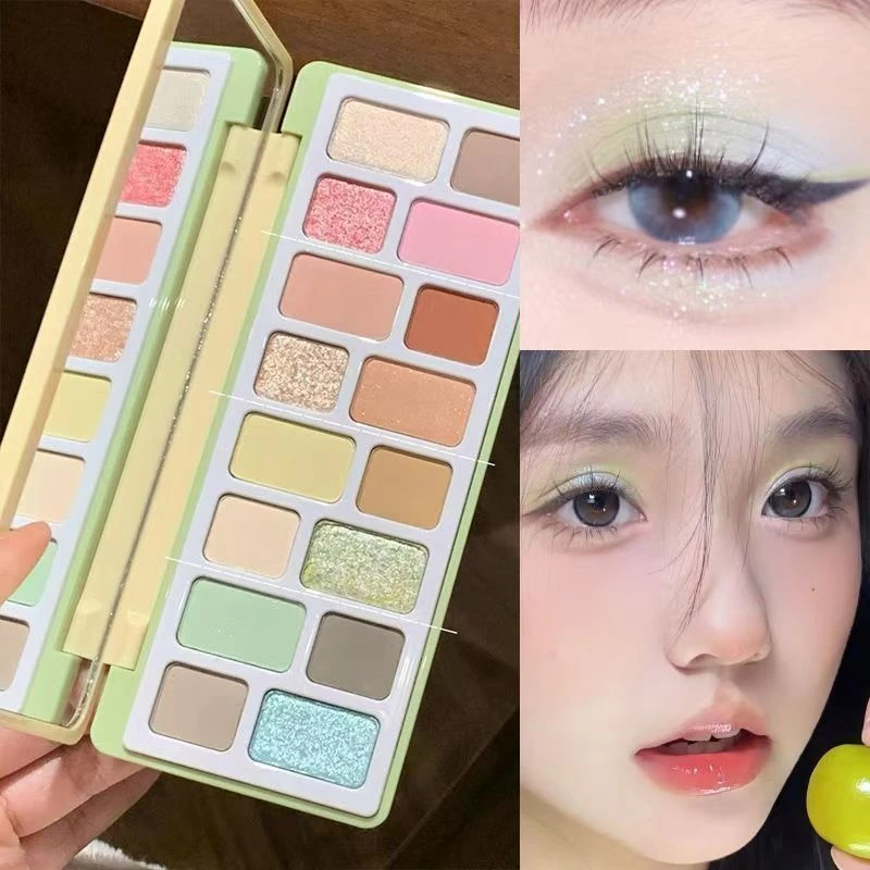 AuMI本色出演16色卧蚕眼影下至哑光闪光显色不脱妆玩转舞台妆学生