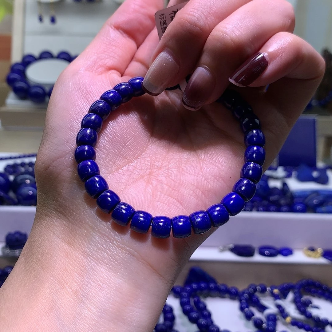 青金石未镶嵌天然原矿老型直切手串7m +