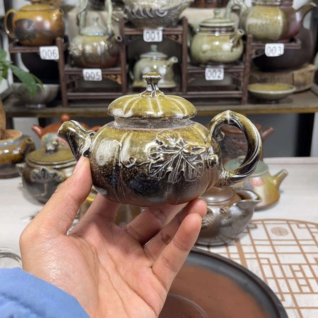 白泥柴烧仿生南瓜壶