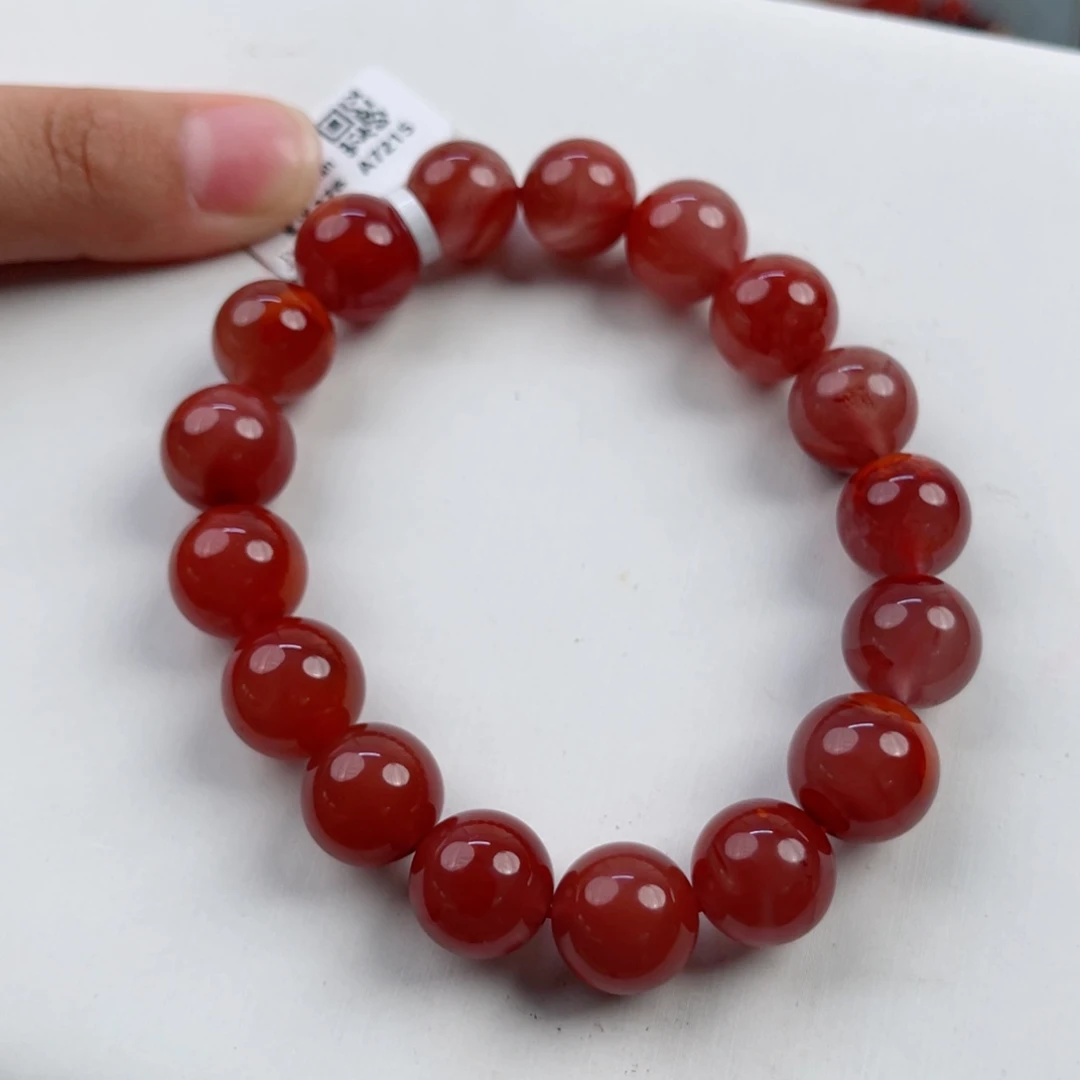 南红玛瑙瓦西牛血红圆珠单圈12mm未镶嵌