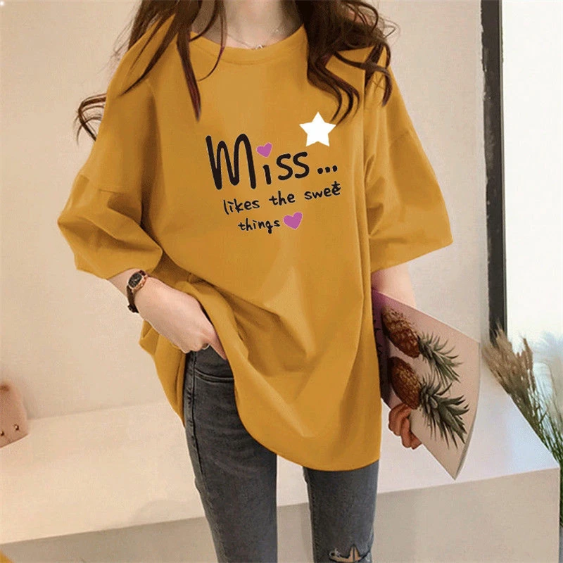 短袖t恤女2025夏季韩版中长款欧货大版宽松潮牌oversize半袖上衣