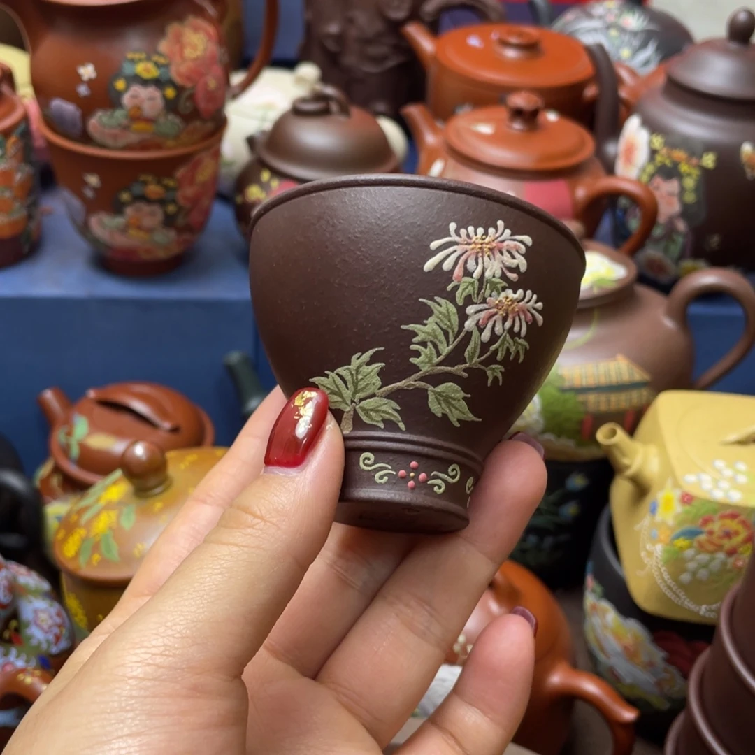 茶杯红泥紫砂主人杯100cc