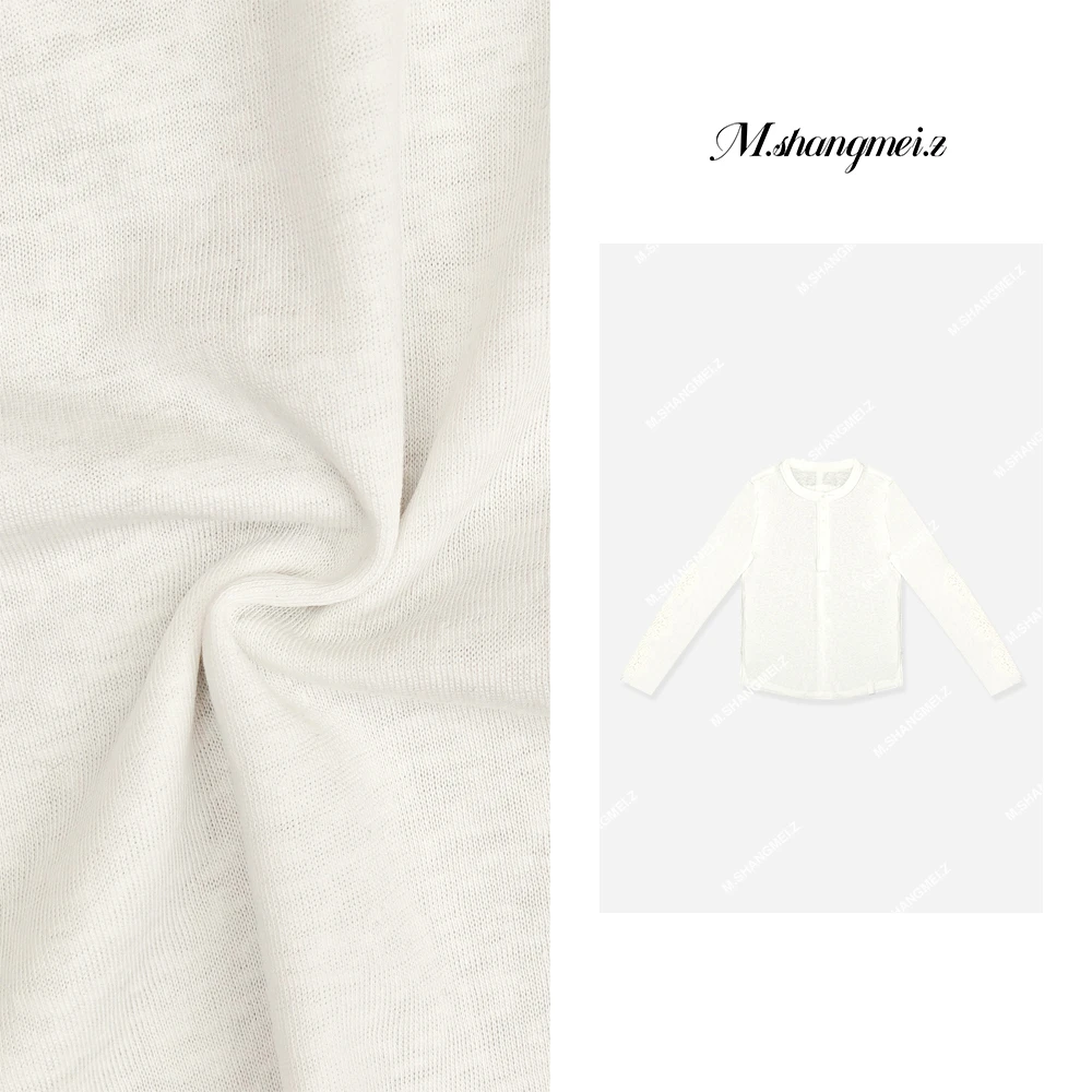 M.SHANGMEI.Z/沐熙【日系绣花】美大哥设计百搭手袖绣花上衣X012062