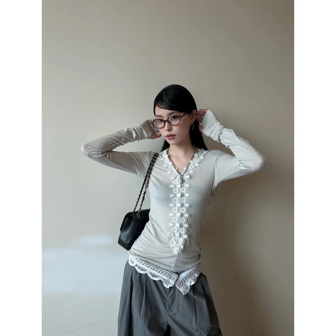 SHELLE ARTISTE设计师品牌25春夏新品拉链蕾丝针织衫SOLSOL买手店