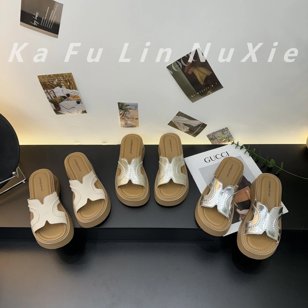 【卡芙琳shoes】2025夏季新款外穿时尚百搭厚底高跟凉拖鞋女