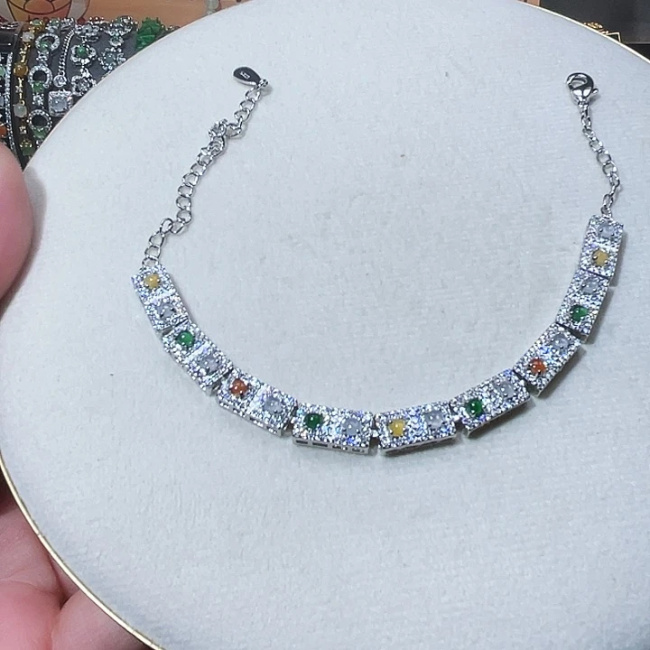 翡翠银S925镶嵌颈饰