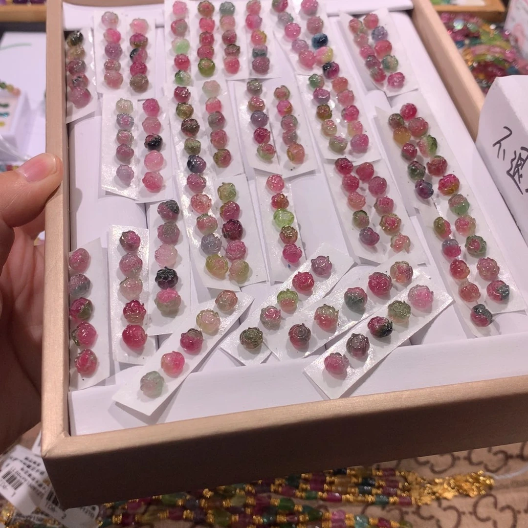 未镶嵌牡丹花碧玺多样性发其一5朵的价格
