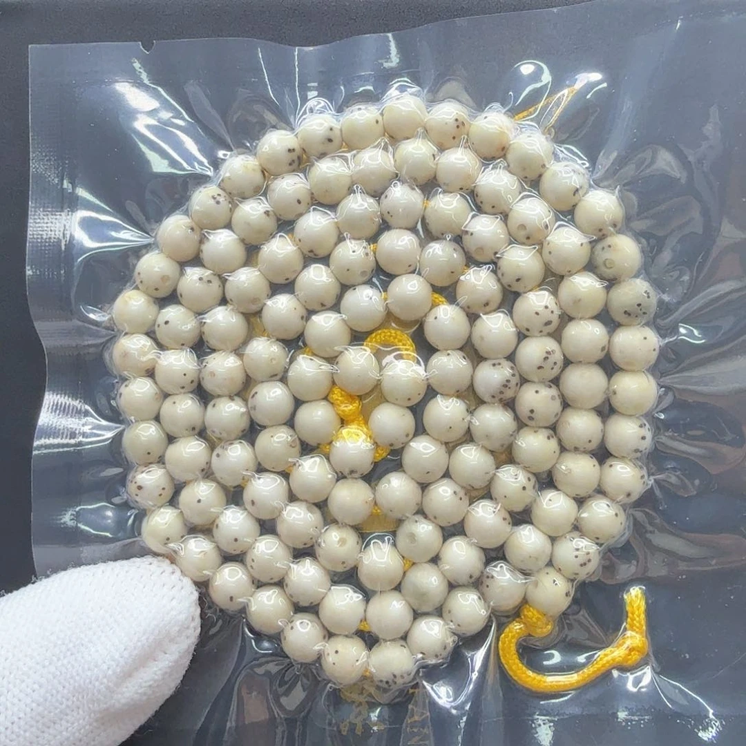 星月菩提手串17梵天骨瓷白通体龙蛋6左右108一物一图