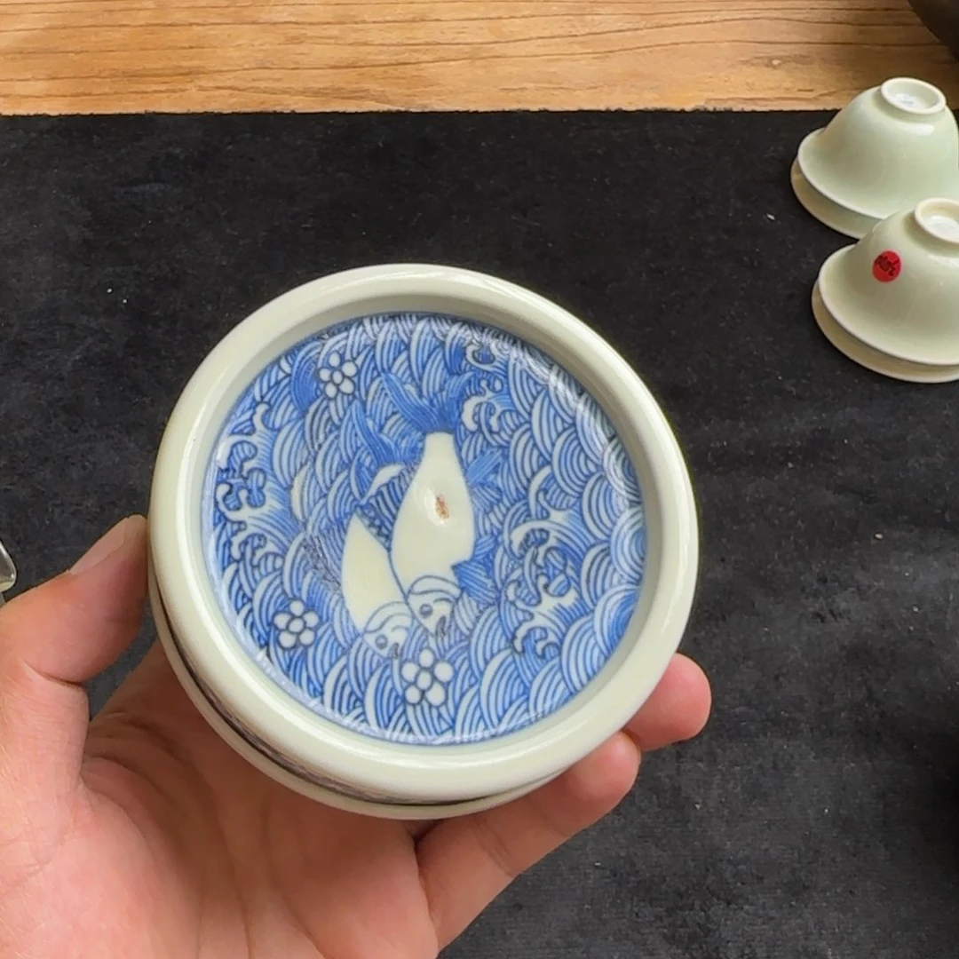 杯洗**睡景德镇青花盖置