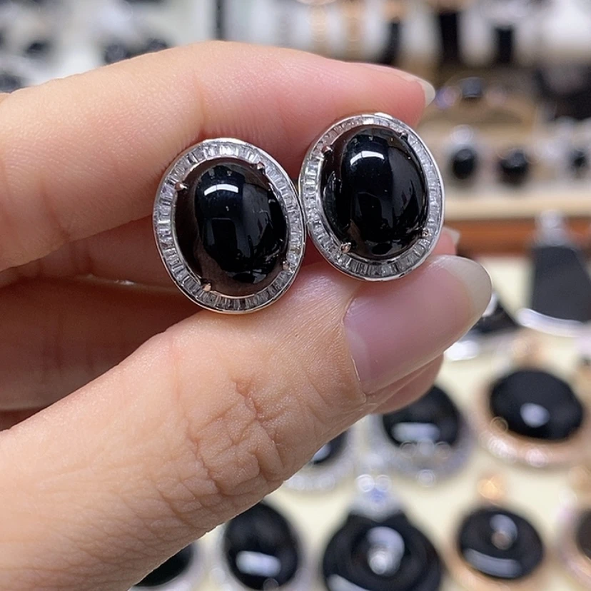 【闪购商品】翡翠耳饰18K金镶嵌昵*买断价