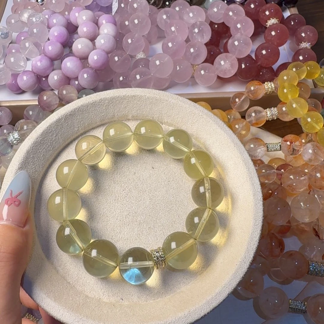 尊***.水晶手链未镶嵌黄水15卡