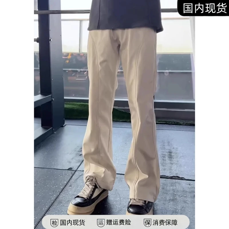 美式斜切弯刀加绒裤子男款冬季防风防水软壳冲锋裤运动健身休闲裤