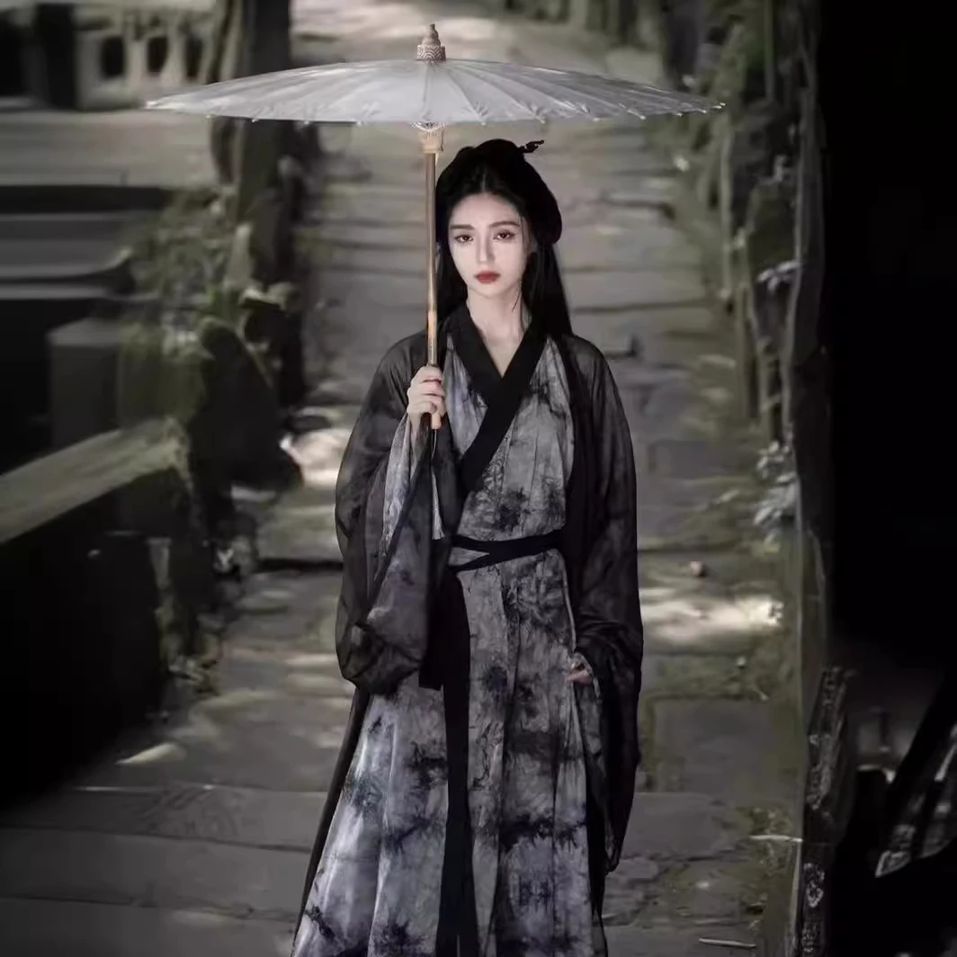 汉服女新款古装武侠仙气汉服魏晋风超仙清冷感飘逸表演服装