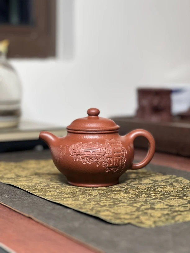 原矿粗砂老紫泥掇只壶350毫升半手工宜兴茶具套装紫砂壶172