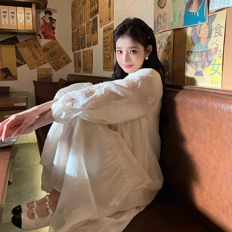 白色超好看连衣裙女云南旅游穿搭法式温柔风绝美初恋气质仙女裙子