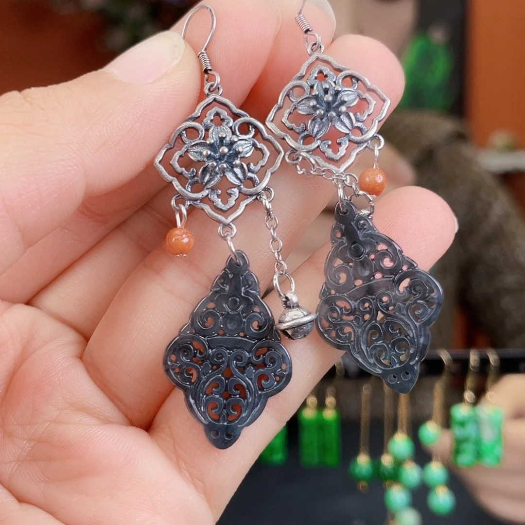 翡翠未镶嵌耳饰饰品