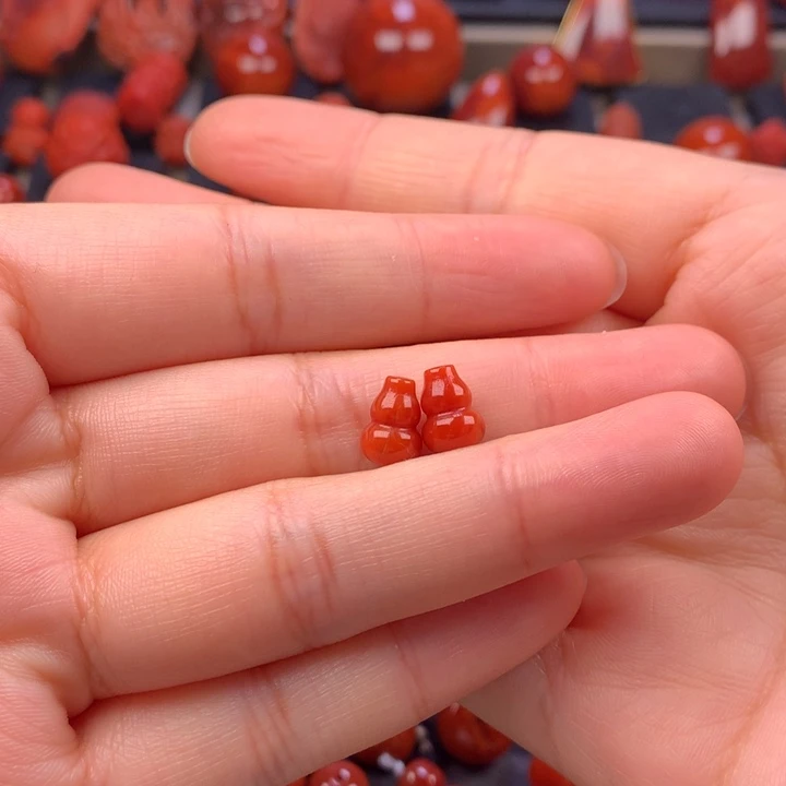 南红玛瑙未镶嵌葫芦弟子珠6+
