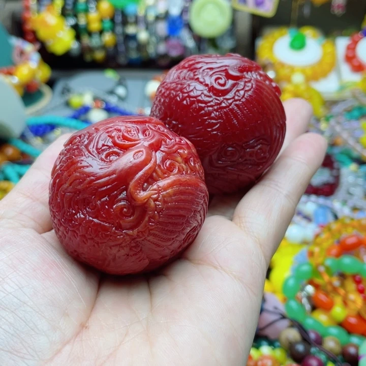 树脂制品84号龙香手球一对