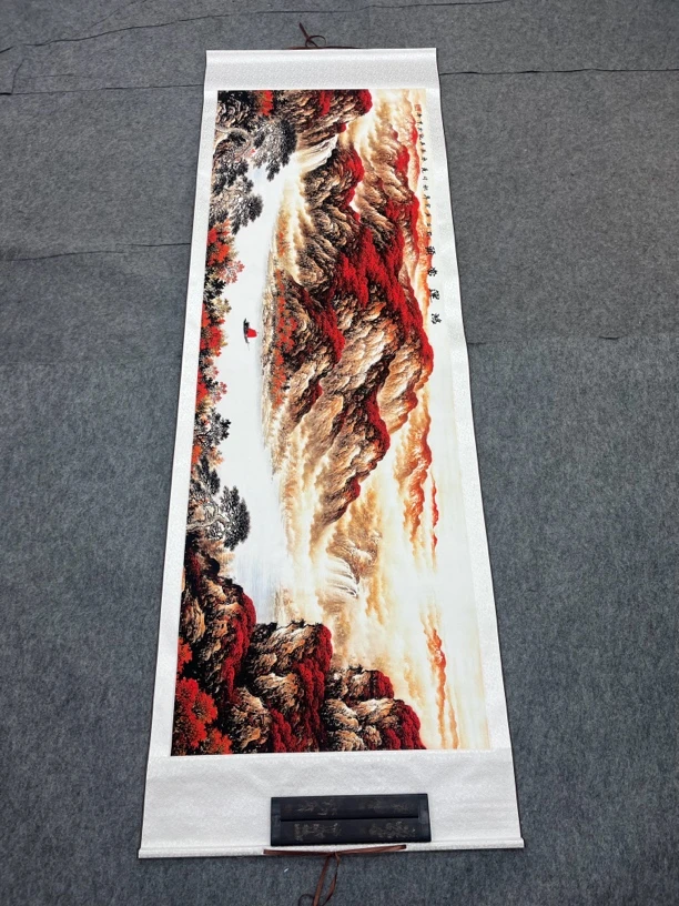 《鸿运当头不带太阳》220*70CM 横幅 不带船 现代国风装饰风景挂画