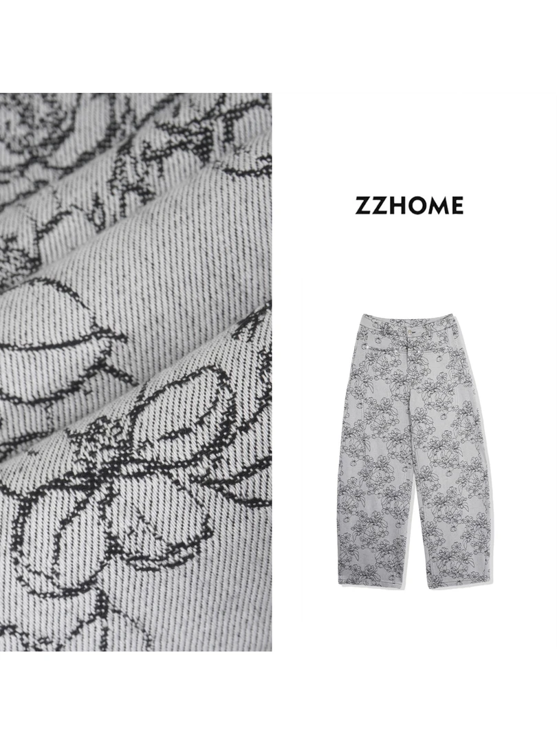 ZOZO HOME ｜可持续时髦多隼位筋骨线条提花弯刀裤q171082p