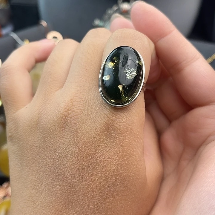 琥珀银S925镶嵌裸石