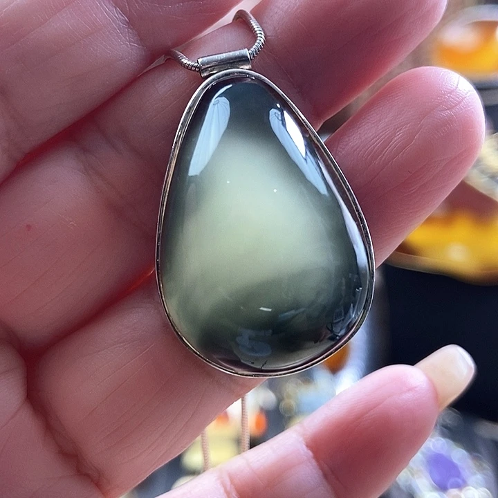 琥珀银S925镶嵌颈饰吊坠