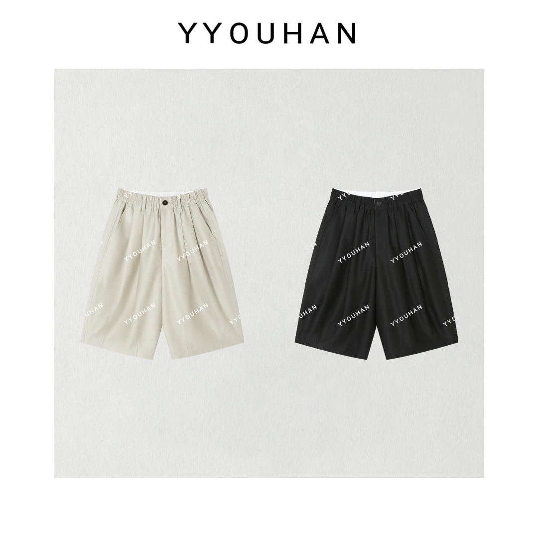 YYOUHAN 2025新款小众设计极简显瘦百搭西装中裤休闲裤 2505C3063