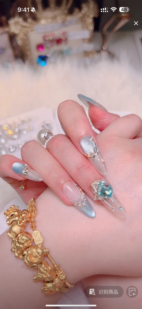 满饰纪|S99「冰雪奇缘」轻奢钻饰超闪穿戴甲手工穿戴甲堆堆钻